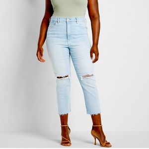 Express High Waisted distressed jeans